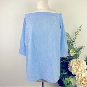 NORDSTROM * blouse off shoulder stripe resort